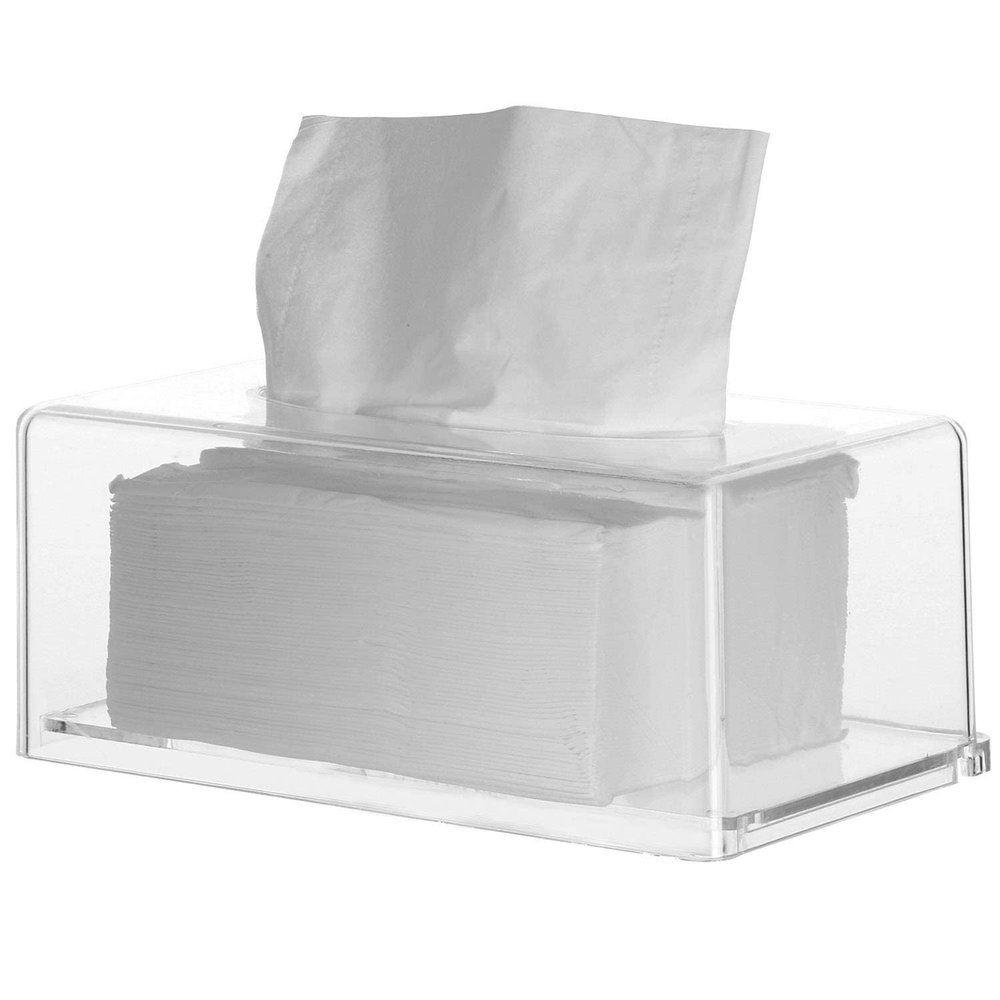 ruxiangfly Clear Acrylic Tissue Box Cover, Rectangular