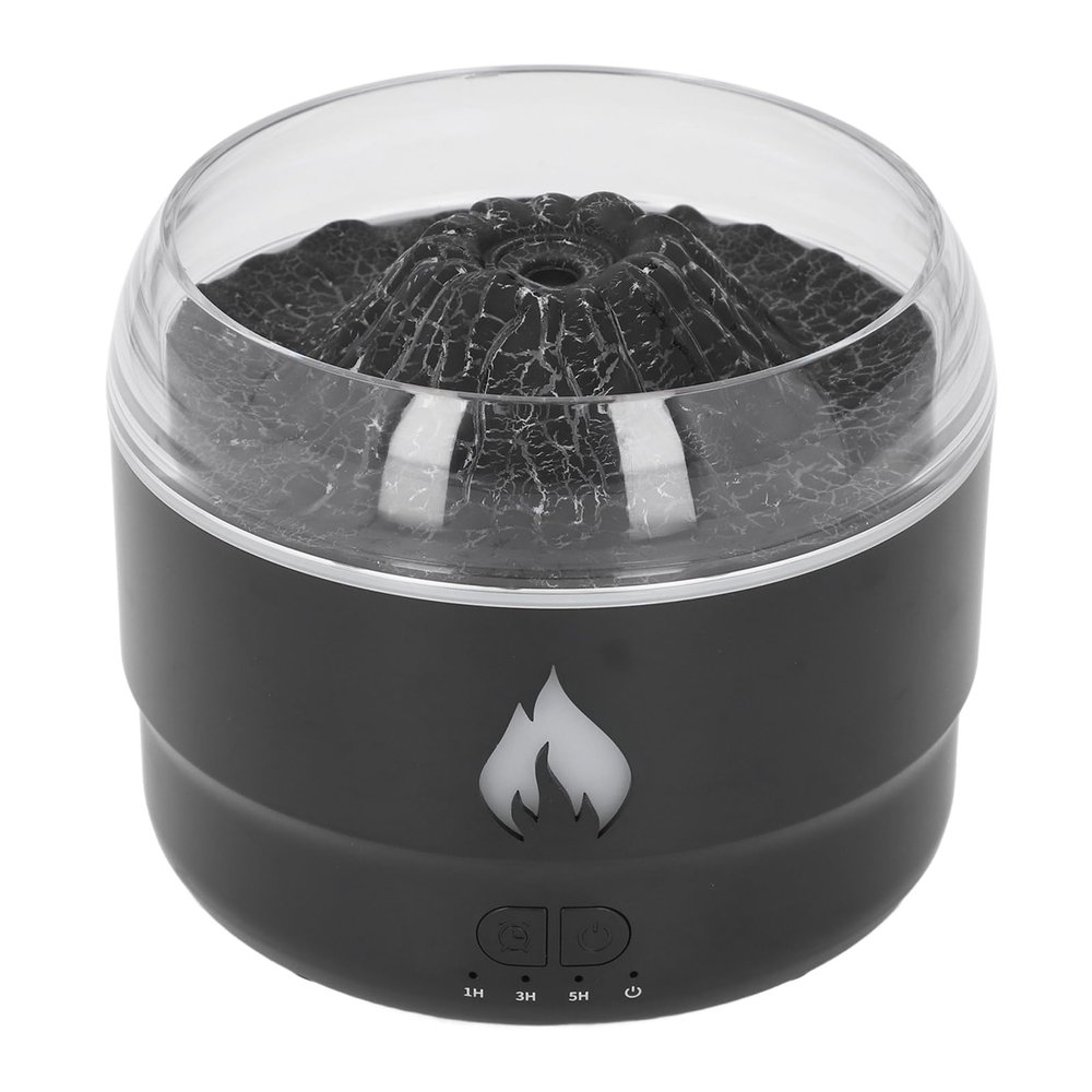Flame Effect Diffuser and Humidifier with 7-Color LED Light