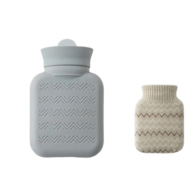 CAFFEN 320 ml Hot Water Bottle, Mini Hand Warmer, Gray
