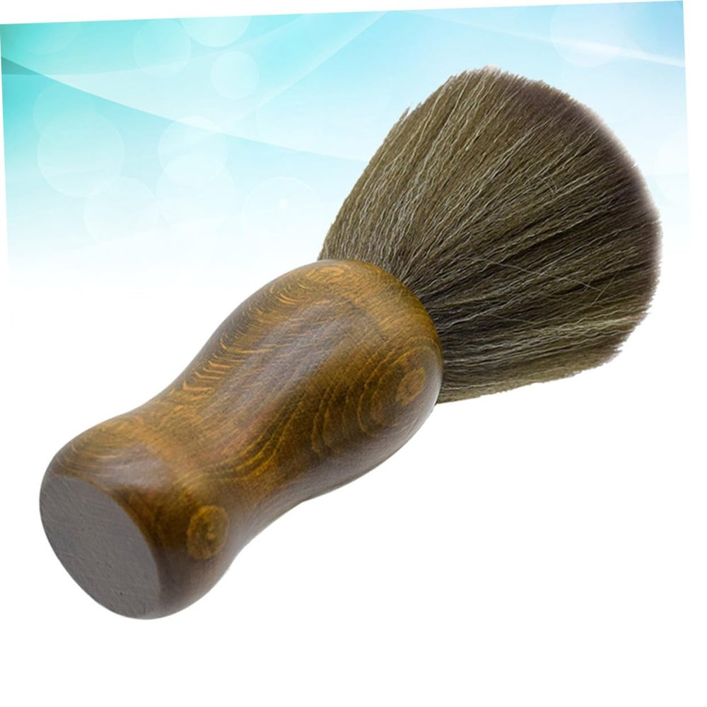 IWOWHERO Round Neck Dusting Brush with Wooden Handle, Brown