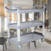 3-Tier Rolling Cart with Large Storage, Gray, 103 x 50.5 x 98 cm view 2