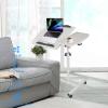 Adjustable Laptop Table with Wheels, Mobile Standing Desk for Bed or Sofa, Stable and Ergonomic, Portable C-Shaped Side Table, 60 x 40 cm view 4
