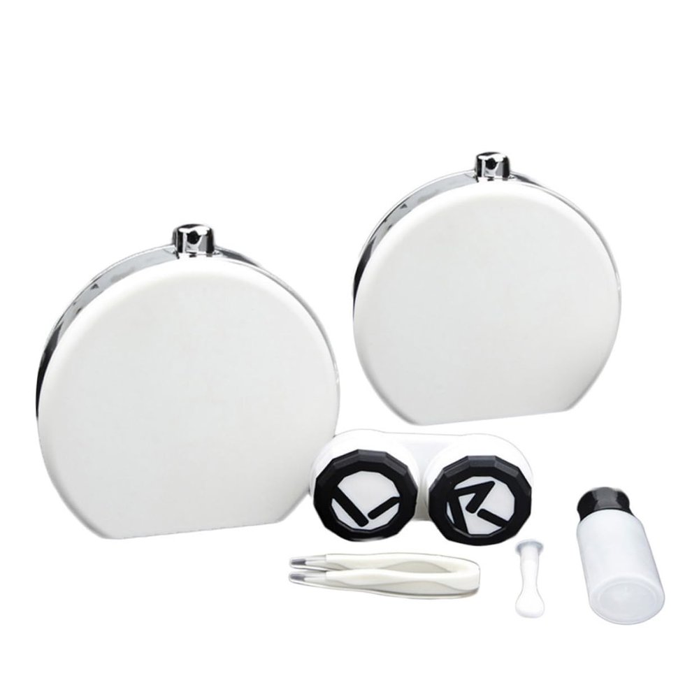 KOMBIUDA Weier Plastic Contact Lens Case with Mirror, Portable