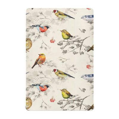 Unisex Fitted Sheet for Baby Cribs, 132.1 x 71.1 cm, Vintage Bird Watercolor