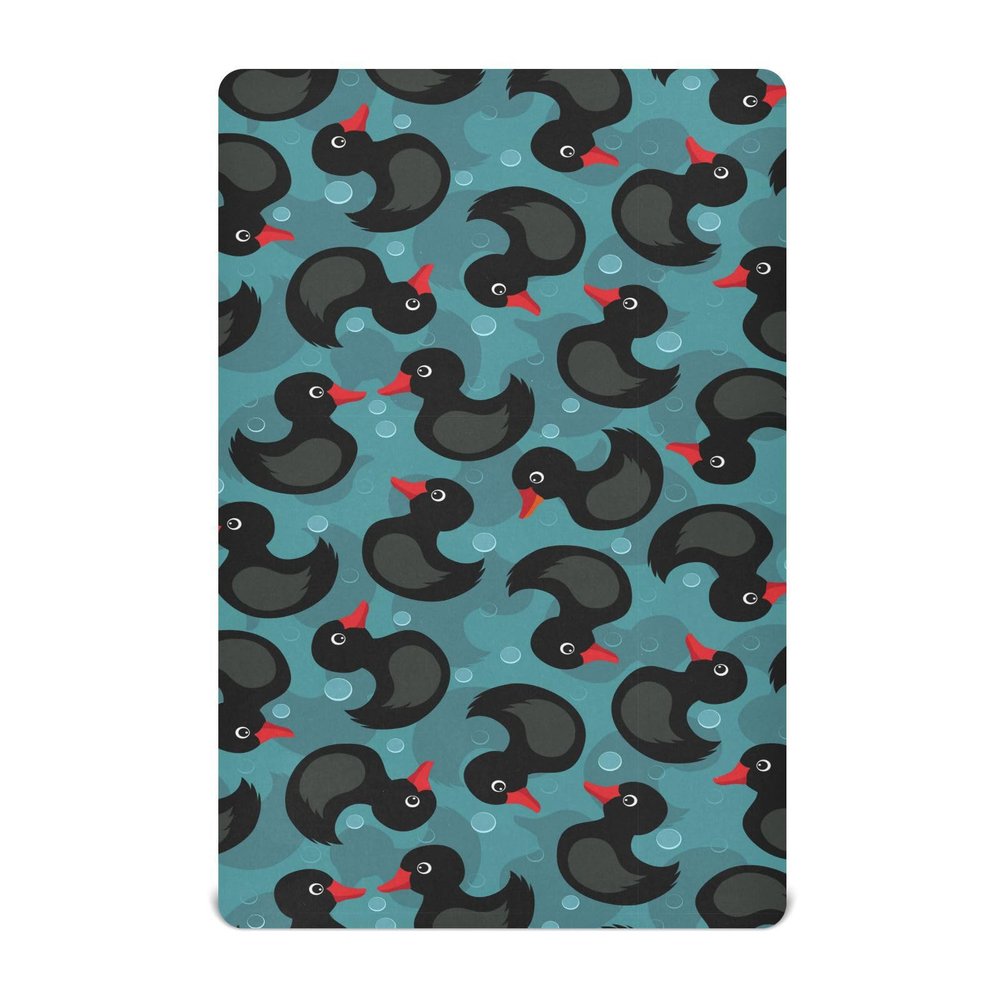 Fitted Crib Sheet for Boys and Girls, Soft and Breathable, 99.1 x 68.6 cm, Duck Turquoise