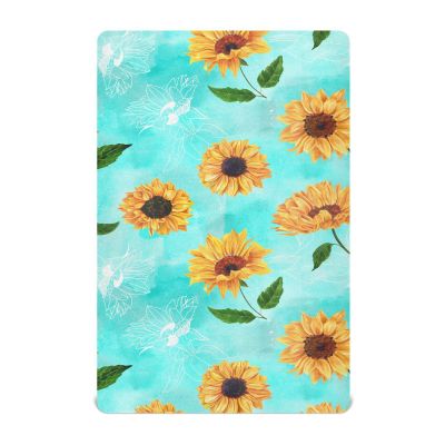 Fitted Crib Sheet for Boys and Girls, Retro Sunflower, 39.1 x 27 x 5 in