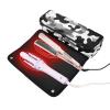 FRODOTGV 2-in-1 Curling Iron Travel Case with Heat-Resistant Mat, Zipper, Large Capacity, Camouflage Black/White view 2