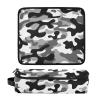 FRODOTGV 2-in-1 Curling Iron Travel Case with Heat-Resistant Mat, Zipper, Large Capacity, Camouflage Black/White view 3