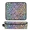 FRODOTGV 2-in-1 Hair Tool Organizer, Heat-Resistant Travel Case with Mat, Holographic Leopard Print view 3
