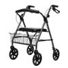 Aluminum Rollator for Seniors, Foldable Walker and Shopping Cart with Seat and Hand Brake, Narrow Walking Frame with Star Design view 1