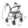 Aluminum Rollator for Seniors, Foldable Walker and Shopping Cart with Seat and Hand Brake, Narrow Walking Frame with Star Design view 3