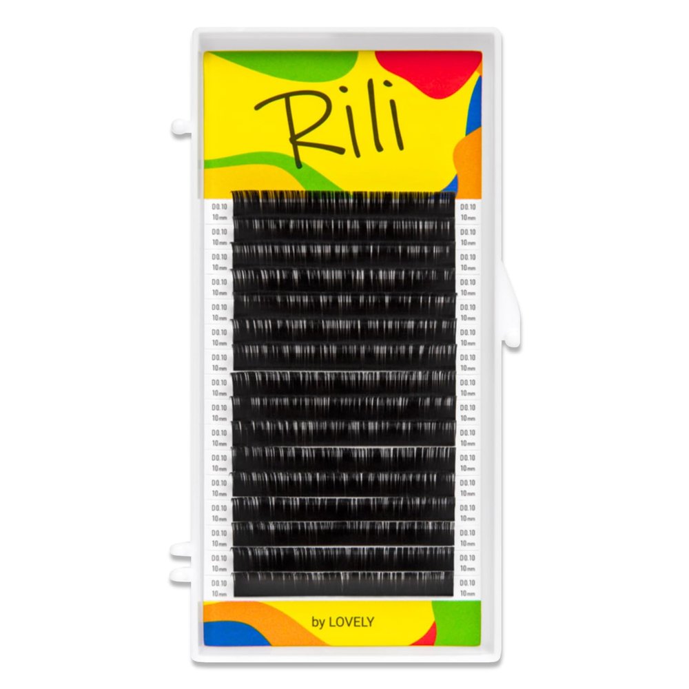 LOVELY Rili Black Individual Lash Extensions, L Curl, 0.10 mm, 15 mm, 16 Lines