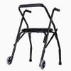 Folding Rollator Walker with Padded Seat, 2 Wheels, Height-Adjustable, Black view 1