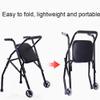 Folding Rollator Walker with Padded Seat, 2 Wheels, Height-Adjustable, Black view 2
