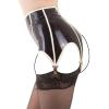GAYLOP Olive Green and Red Sexy Military Latex Skirt with Suspender Straps, Stocking Garters and Six Clips, Black and White, Women's XL view 4