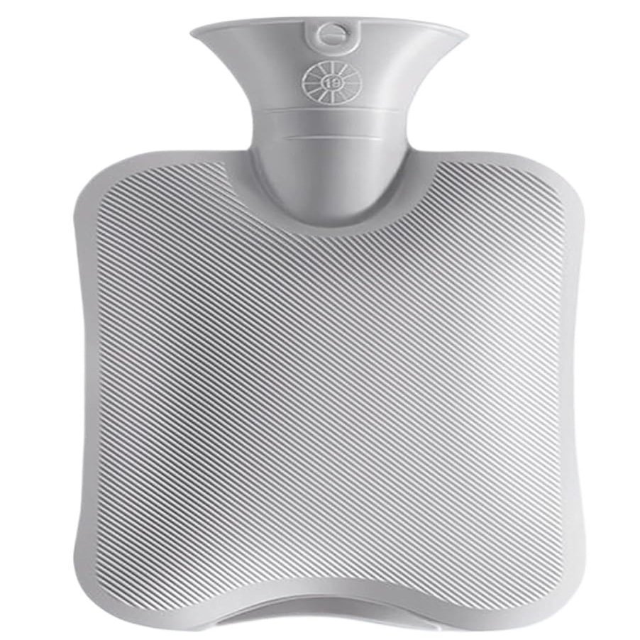 CRCRC 2L Hot Water Bottle, for Waist, Abdomen, Hands, and Neck, Gray