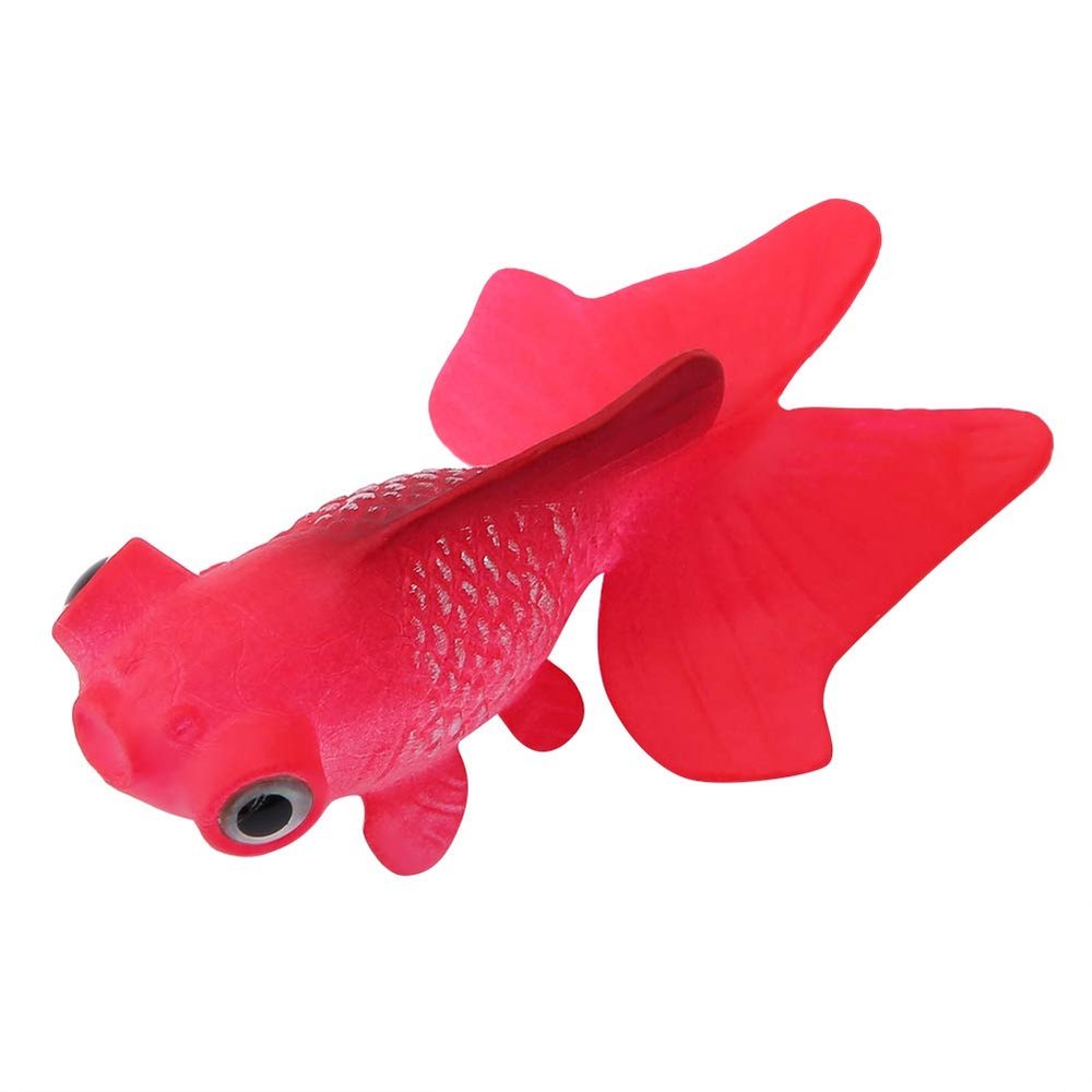 Aquarium Decoration, Funny Artificial Small Fish from Silicone, Aquarium Ornament (No. 5 Red Goldfish)