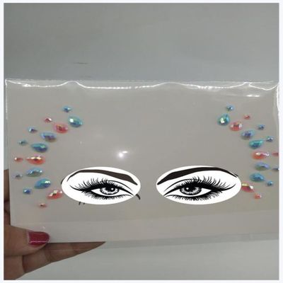 IDOTSEZU Double Eyelid Stickers, Acrylic Resin Rhinestone Bindi Stickers, Bohemian and Tribal-Style Face and Eye Jewels, Forehead and Stage Decor, Eyeliner Stickers (10)