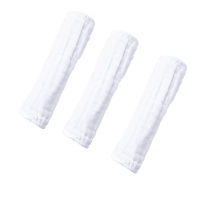 JOINPAYA 3-Piece Cotton Muslin Burp Cloths, White