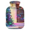 Festive Door Snowman Blue Hot Water Bottle with Soft Cover, Bed Warmer for Menstrual Cramps, 1 L view 1