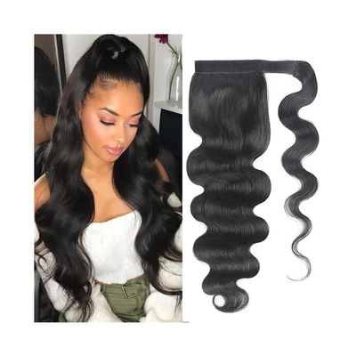 Body Wave Brazilian Remy Human Hair Wrap-Around Ponytail Extension
