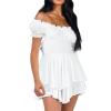 SANSIWU Women's Boho Off-Shoulder Long-Sleeve Chiffon Romper, C-01, M view 2