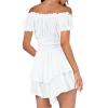 SANSIWU Women's Boho Off-Shoulder Long-Sleeve Chiffon Romper, C-01, M view 3