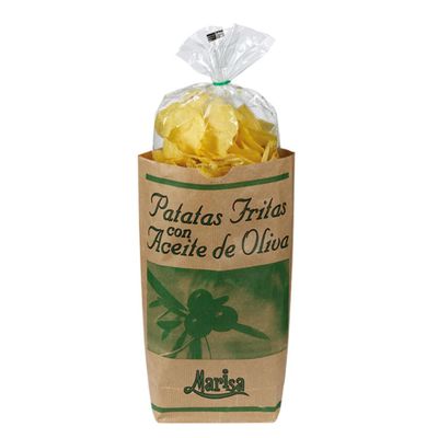 Patatas Fritas Marisa Potato Chips with Olive Oil and Sea Salt, Vegetarian, Gluten-Free, Spain, Includes FeinWert E-Book (1 x 160 g)