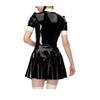 YGZHANYUANOKU Cosplay Latex Maid Dress with Stockings, Unisex, Customizable, Black/White, L view 2