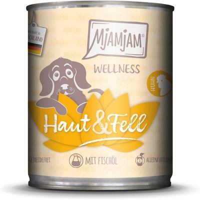 MjAMjAM - Premium Wet Dog Food - Wellness - Skin & Coat - Chicken, 1 Pack (1x800g), Grain-Free