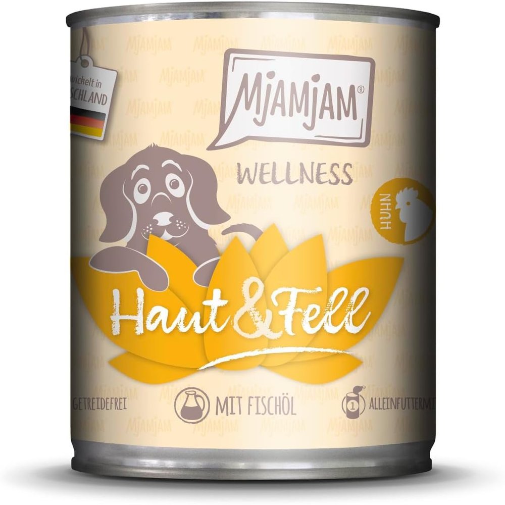 MjAMjAM - Premium Wet Dog Food - Wellness - Skin & Coat - Chicken, 1 Pack (1x800g), Grain-Free
