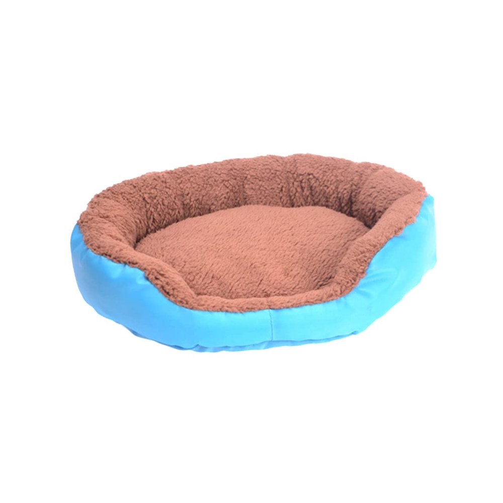 BUGUUYO Round Blue Pet Bed, Cozy Cotton Dog Cushion