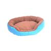 BUGUUYO Round Blue Pet Bed, Cozy Cotton Dog Cushion view 1