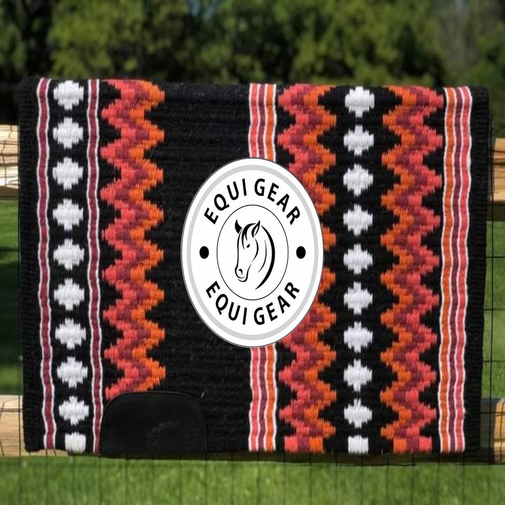 EQUIGEAR Sensor Flex Western Show Horse Saddle Pad, New Zealand Wool, Handmade, BA22 (34" x 32")