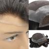 HairNotion Men's Human Hair Toupee, Lace Front and Top with Skin, Hairpiece #1B (5 x 8 in) view 2