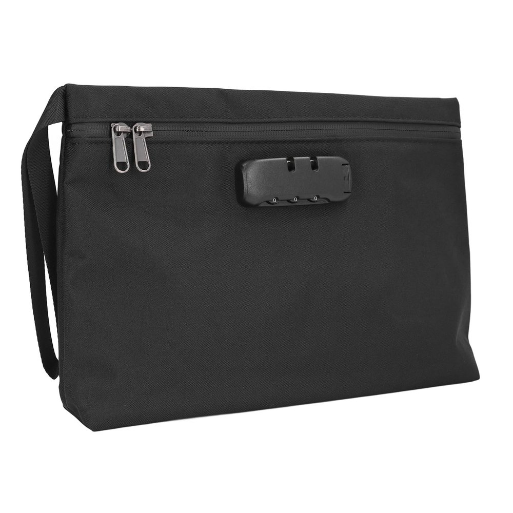 Qcwwy Odor-Proof Storage Bag with Activated Carbon Filter Lining and Combination Lock (Black)
