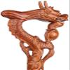 Pear Wood Walking Stick with Carved Head Handle, 93 × 12 cm view 3