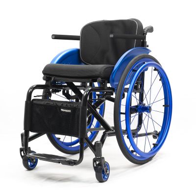 Sports Wheelchair, Portable Folding Aluminum Wheelchair, Self-Propelled, 100 kg Capacity