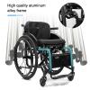 Sports Wheelchair, Portable Folding Aluminum Wheelchair, Self-Propelled, 100 kg Capacity view 3