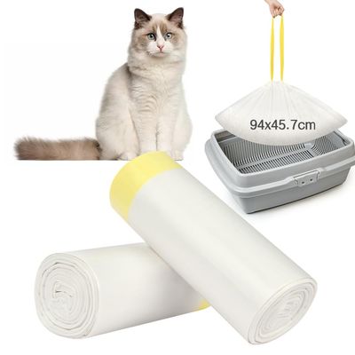 Adiwo Cat Litter Box Liners, 20-Pack with Drawstrings, 94 x 45.7 cm