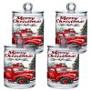JUMBEAR Q-Tip Apothecary Jars with Christmas Red Truck Design, 4-Pack view 2