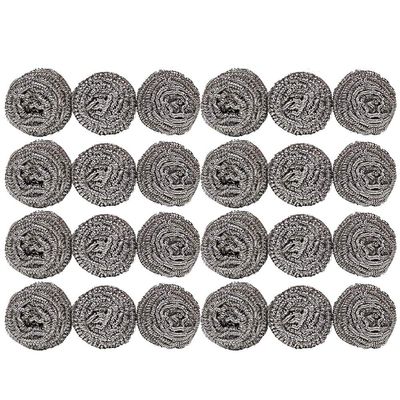 Stainless Steel Scrubbers, 24-Pack, 30 g Each