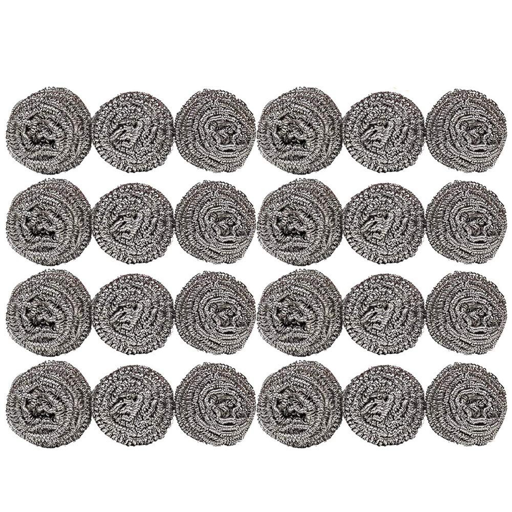 Stainless Steel Scrubbers, 24-Pack, 30 g Each