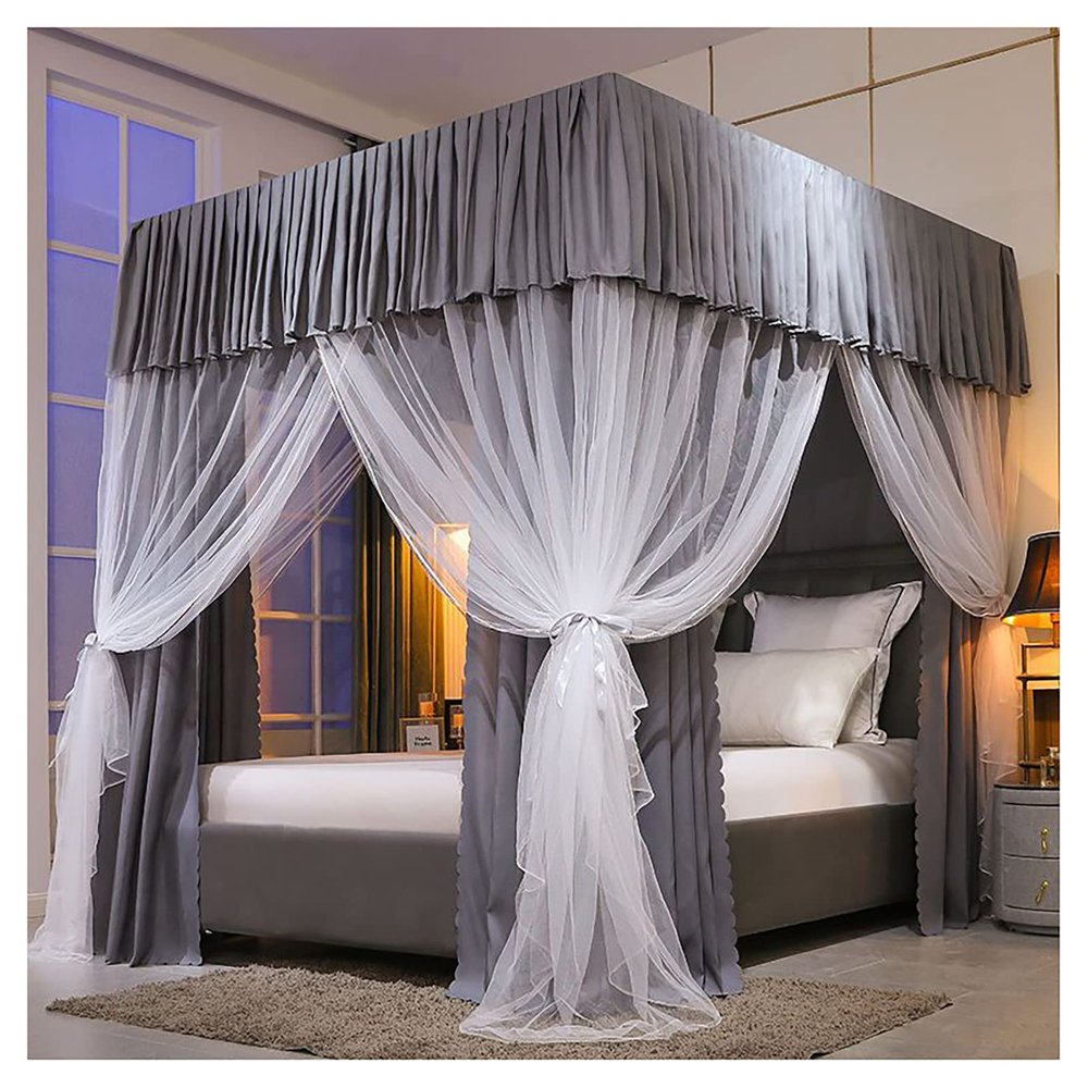 Princess Bed Canopy with Stand, King Size, Mosquito Net Curtains, 1.5 x 2 m, Color B