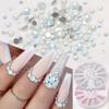 TPIONEER 3D Crystal Nail Art Rhinestones, Small Irregular Flat-Back Glass Beads in Wheel view 2