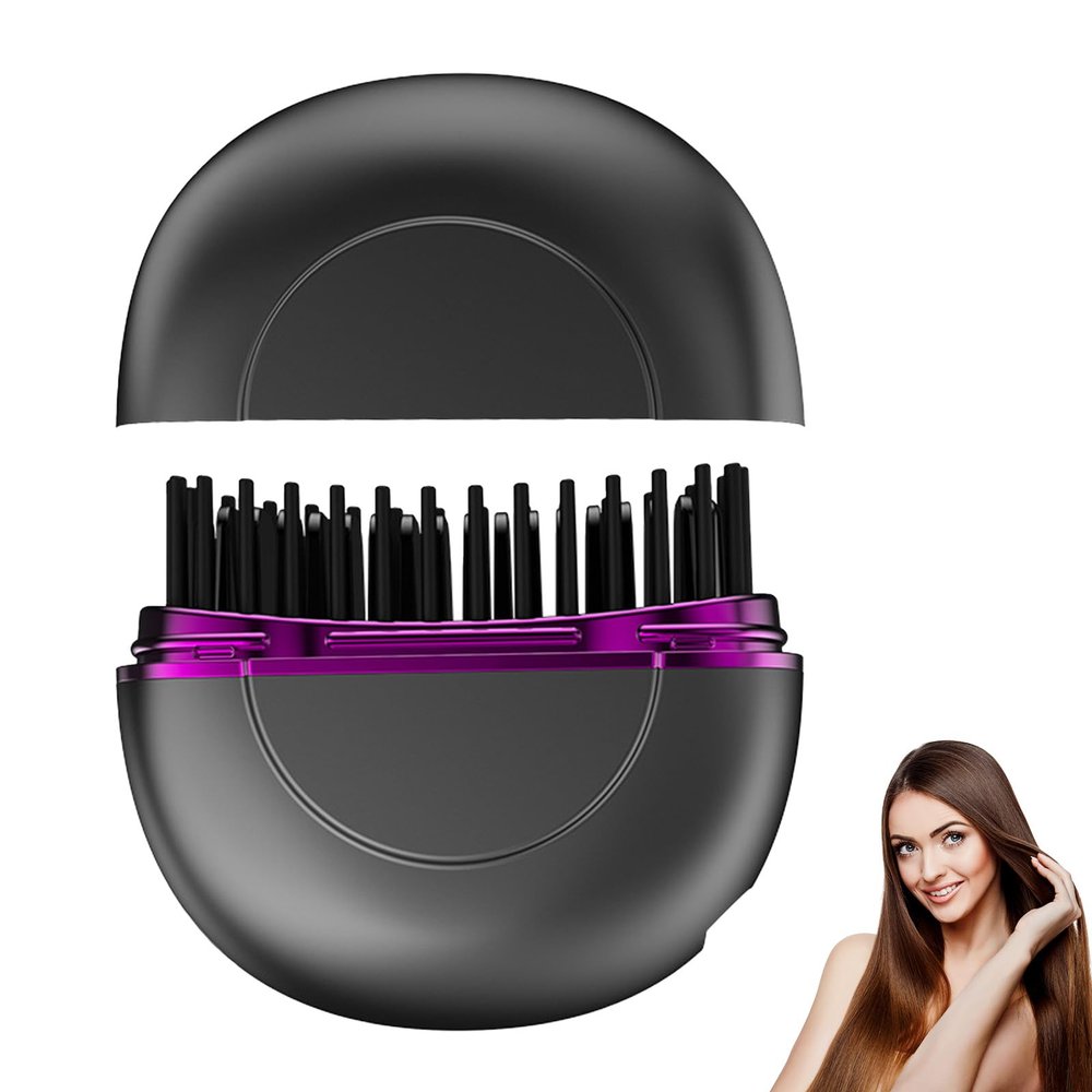 Cordless Rechargeable Mini Hair and Beard Straightener, 1,500 mAh, USB-C, Gray