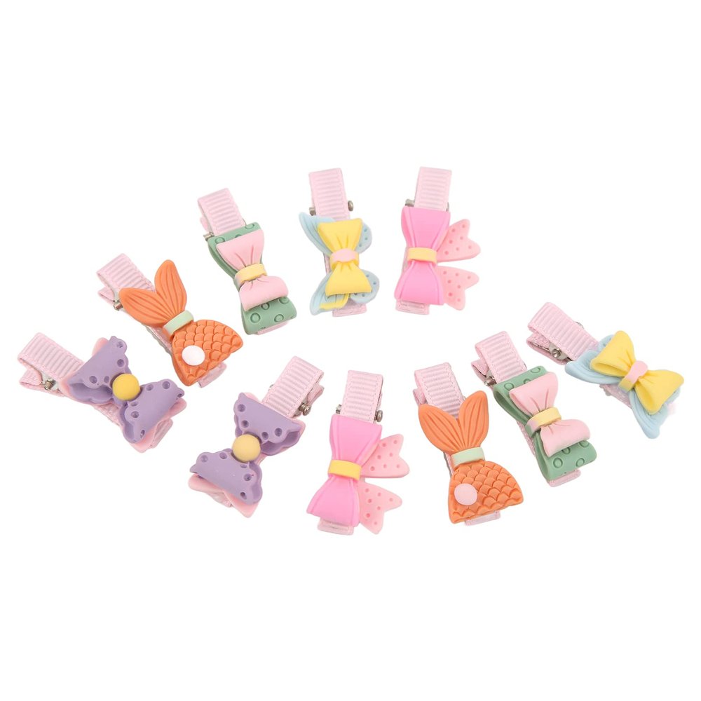 Akozon 20 Pack Double Layer Bow Dog Hair Clips