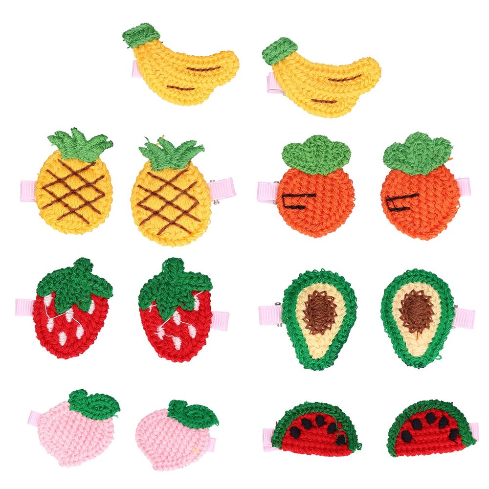 Cute Fruit Pattern Dog Hair Clips - 28 Pack