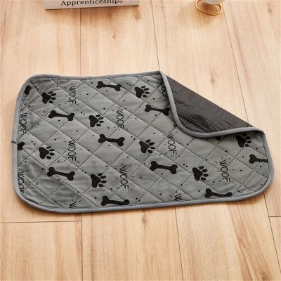 FANSU Reusable Puppy Training Pads, 2-Pack, Waterproof Washable Dog Pee Mats, Dark Gray Bone Print, 70 x 53 cm
