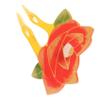 Japanese-Style Acrylic Hair Stick for Buns with Rose Ornament, Black (Yellow) view 2